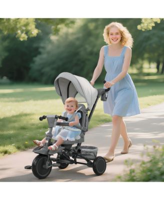 6 in 1 Kids Tricycle with Adjustable Push Handle for 1-5 Years