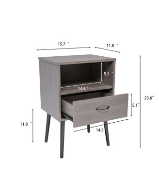 Modern Nightstand Set with Storage Drawers & Shelves