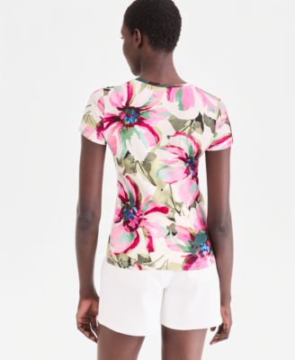 Women's Short-Sleeve Printed Crewneck T-Shirt