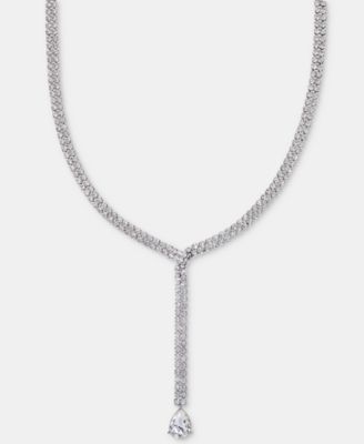 Crystal Lariat Necklace, 16-1/2" + 3" extender