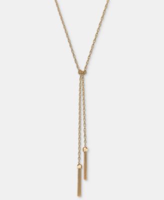 Chain Tassel Lariat Necklace, 28" + 3" extender