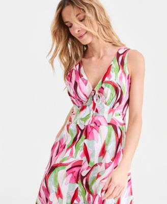 Petite Printed Sleeveless Maxi Dress