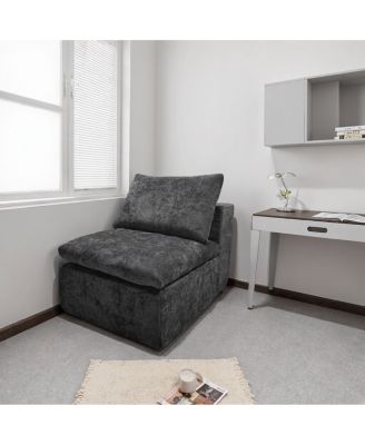 Minimalist Plush Corduroy Sectional Sofa - No Assembly Required