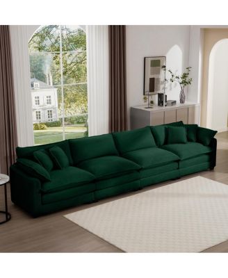 Corduroy Sofa, Modern Upholstered 4 Seater, Office/Living Room, Easy Assembly