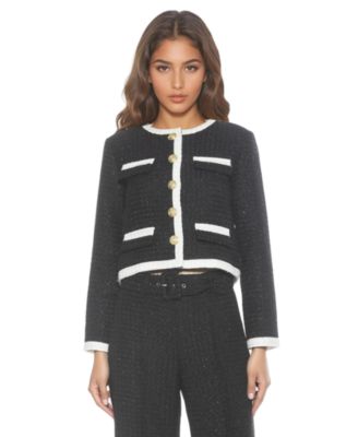 Women's Rose Tweed Crewneck Sweater Jacket