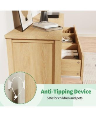 7-Drawer Dresser for Bedroom, 54" Wide Wooden Chest of Drawers with Fluted Storage for Living Room & Entryway