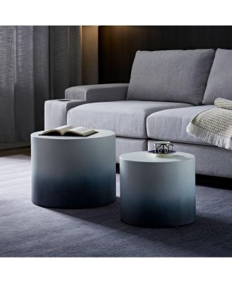  MDF Veneer Nesting Table Set of 2 (Ash/Oak/Walnut) - WH+BK