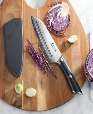 Kuro Series Steel 7" Santoku Knife with Sheath