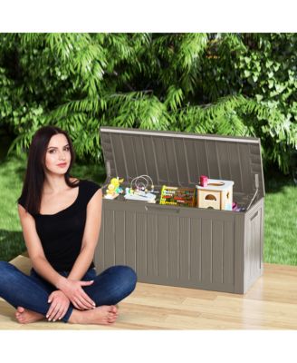 80 Gal. Waterproof Outdoor Resin Storage Deck Box with Lockable Lid