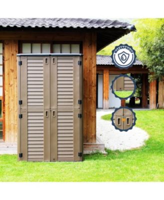 50 "W x 29" D x 79.53"H Outdoor Storage Shed with Sliding Door ,Double Cabinet