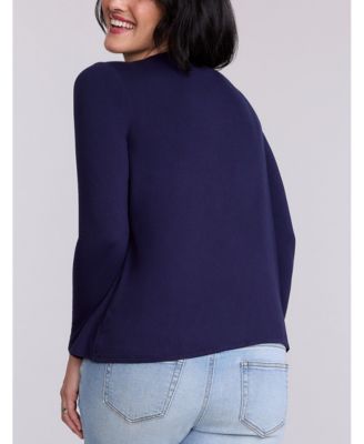 Maternity Motherhood Crewneck Long Sleeve Draped Nursing Tee