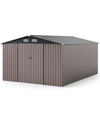 10 x 14 FT Outdoor Storage Shed with Improved Windproof Metal Structure 4 Vents