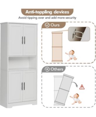 70" Tall Kitchen Pantry Cabinet with Doors and Adjustable Shelves, Freestanding Storage Cabinet