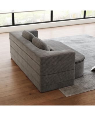 75" Foldable Sofa Bed with Blanket