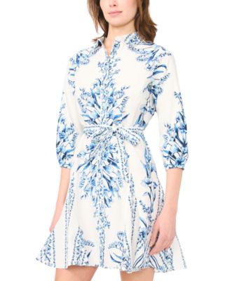 Women's Tie-Waist Collared Dress