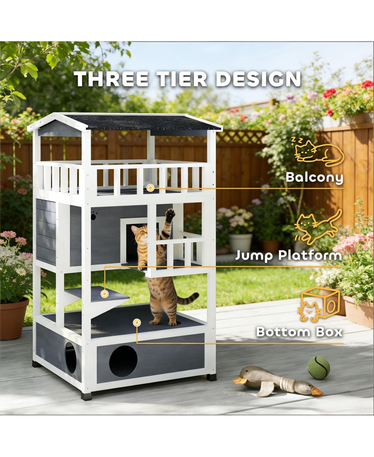 Zeus & Ruta Feral Cat Shelter Cat House Wooden Outdoor Cat House