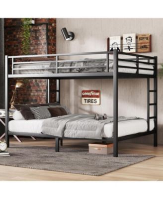 Metal Queen/Queen Bunk Bed - Space-Saving, Noise-Reduced