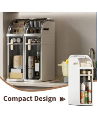 2-Tier Narrow Bathroom Storage Cabinet, Slim Rolling Organizer with Drawers & Wheels