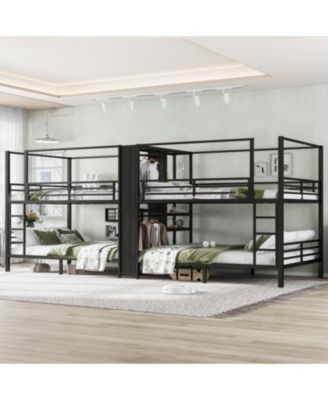Queen Quad Bunk Bed w/ Storage & Wardrobe