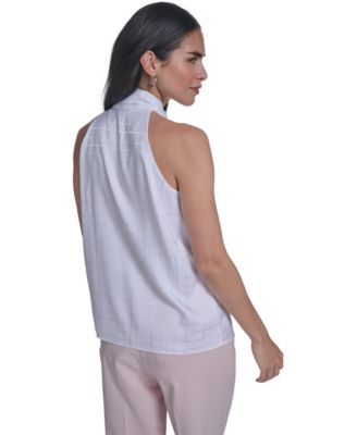 Women's Sleeveless Tie Neck Blouse