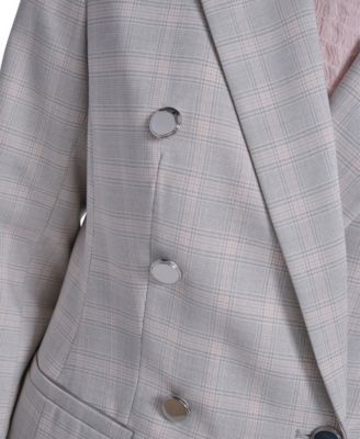 Women's Windowpane Double-Breasted Jacket