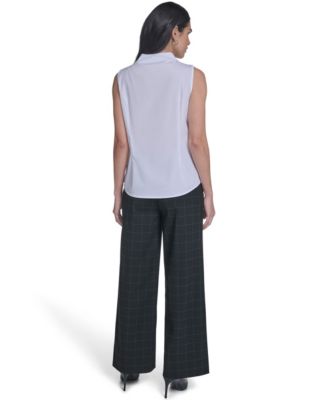 Women's Sleeveless Button-Down Top