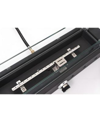 28-Inch Rectangle Fire Pit, 40000BTU Outdoor Propane, Wind-Resistant, Durable Iron