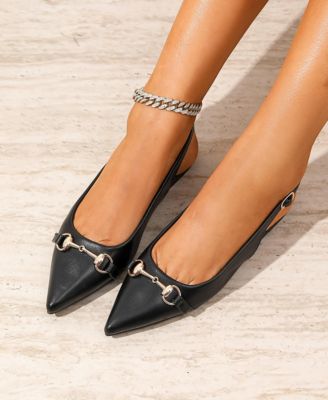 Women's Rio02 Slingback Flats with Gold-Tone Bit