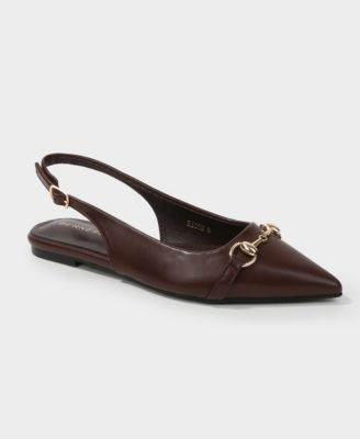 Women's Rio02 Slingback Flats with Gold-Tone Bit