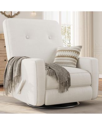 Recliner Chair, 360° Swivel Rocking Glider Chair for Adults with Adjustable Backrest & Footrest