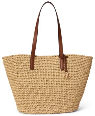 Crocheted Straw Large Lainey Tote Bag