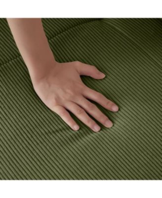  Modern L-Shaped Corduroy Sectional Sofa with Ottoman