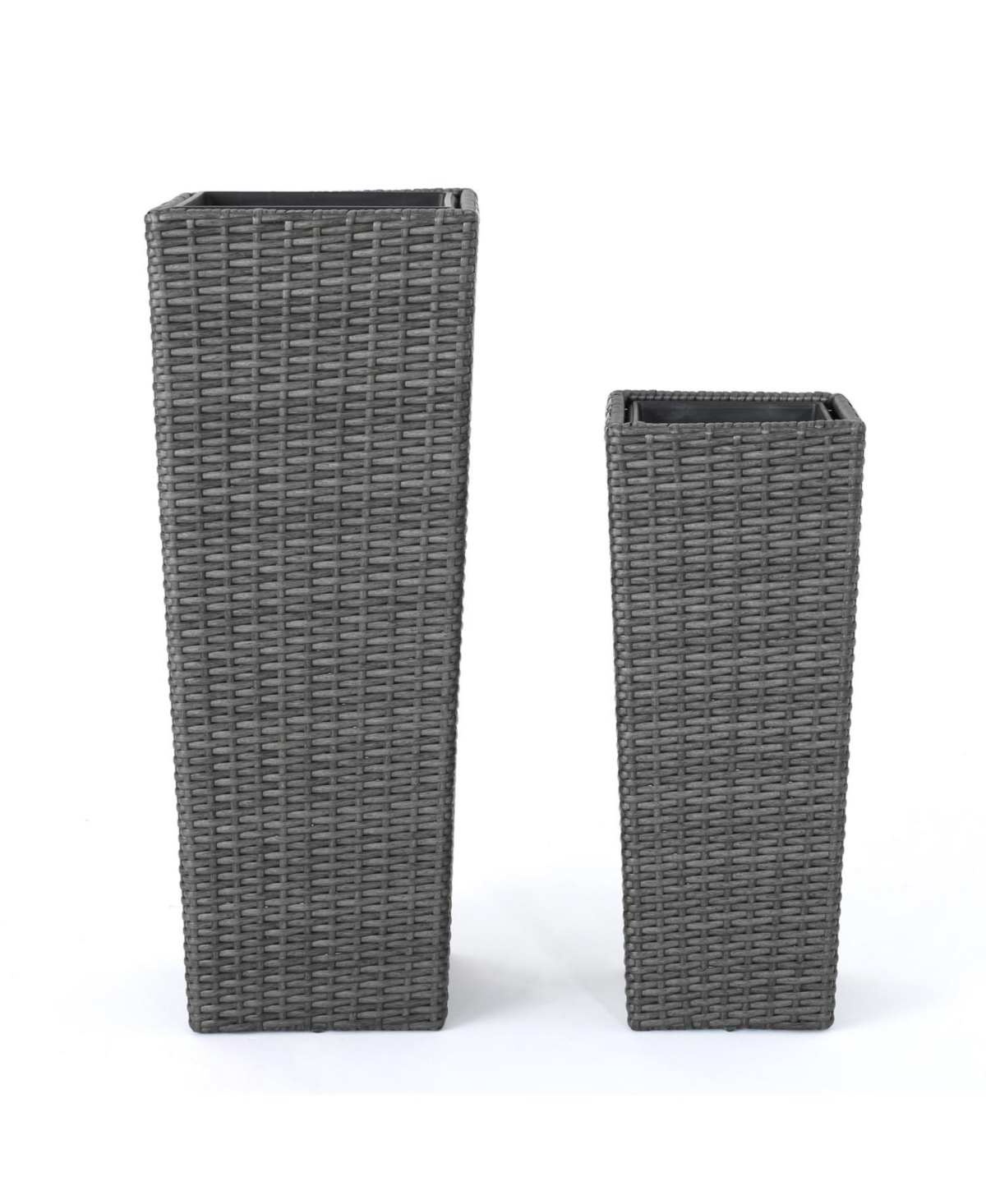 Streamdale Furniture Wicker & Iron Patio Planter Set - Elegant Herb & Flower Pots