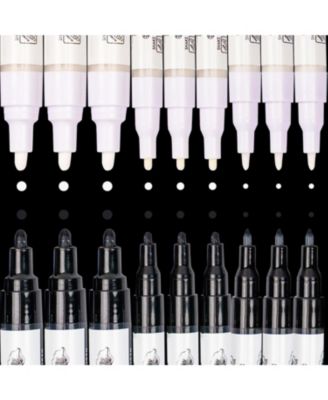 Black & White Markers - Outline Watercolor Paint Pens - Drawing & Calligraphy Markers - Acrylic Paint Pens