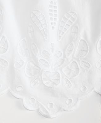 Women's Cotton Eyelet Lace Sleeveless Top