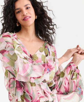Women's Long-Sleeve Ruffled Blouse