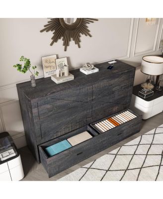 &acirc;€œ57&acirc;€³ Murphy Bed with Storage, Charging Cabinet & Foldable Panels&acirc;€