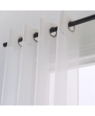Cara One Sheer Grommet Light Filtering Curtain Panel 54" x 90" Beige