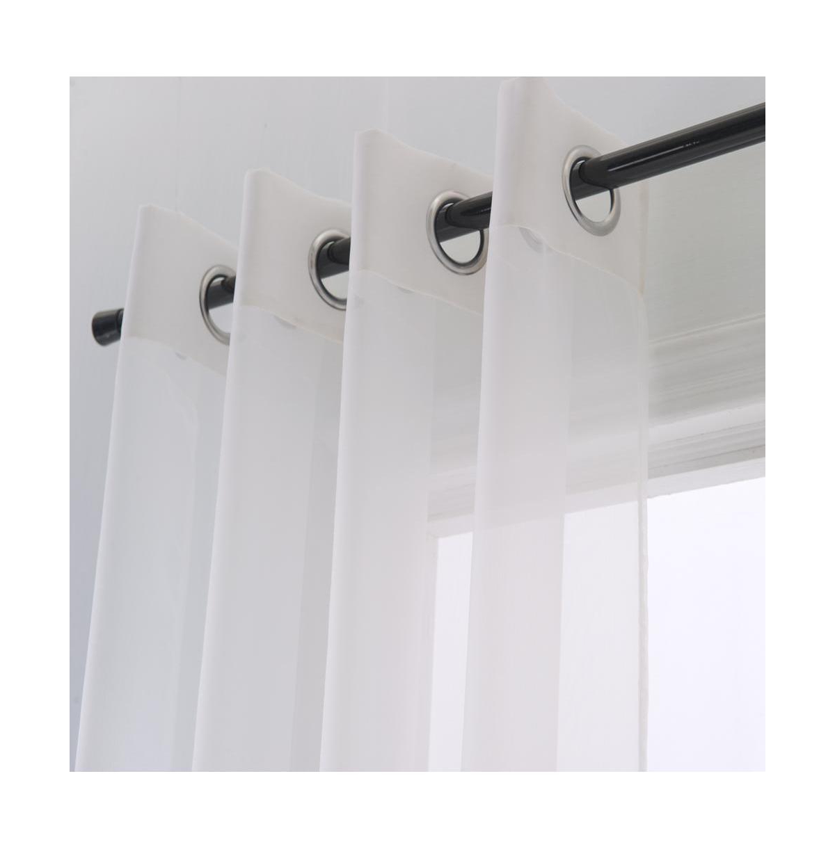 Rt Designers Collection Cara One Sheer Grommet Light Filtering Curtain Panel 54" x 90" Beige