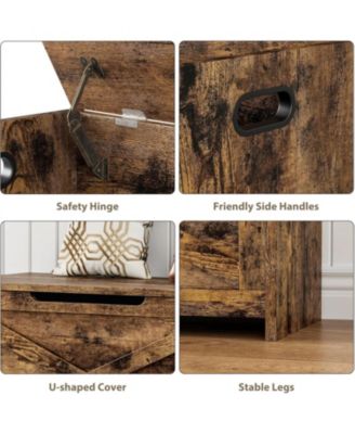Wooden Storage Chest, Safety Hinge Toy Box Storage Bench for Entryway & Bedroom