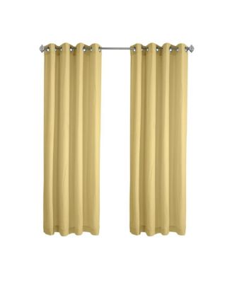 Harmony Light Filtering Crinkled Texture on Supple Drapeable Flowing Fabric Grommet Curtain Panel 52" x 63" Yellow