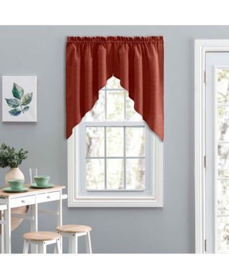 Ellis Window Treatment Solid Color Poly Cotton Duck Fabric Tailored Swag 56"x36"