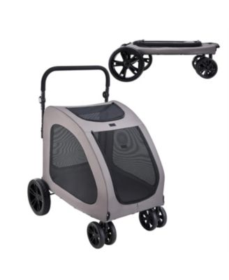 Heavy-Duty Pet Stroller Holds 160lbs - 4-Wheel Smooth Ride & Portable Carrier