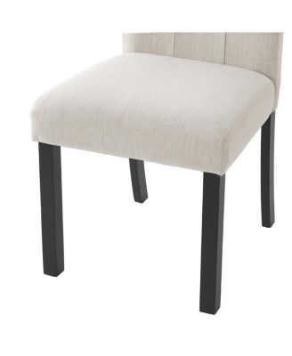 Streamdale 4 Piece Modern Tufted Dining Chair, Rustic Linen Upholstered, Beige