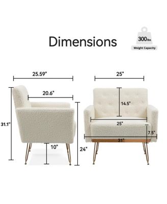Streamdale Teddy Armchair Single Sofa (Teddy White)