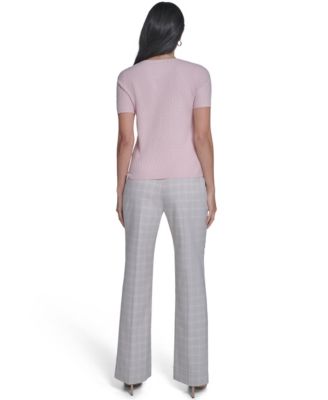 Petite Textured Short-Sleeve Sweater