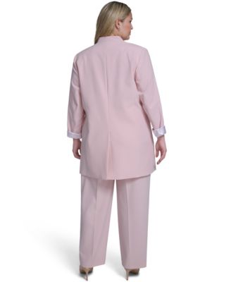 Plus Size Open-Front Notch Collar Jacket