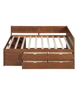  Full Size Daybed with Drawers and Shelves