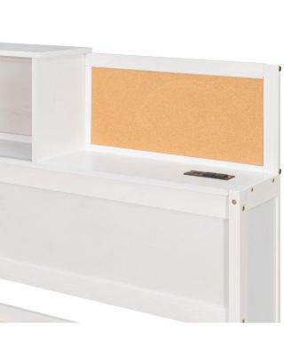 Twin Size Wooden Daybed with 3 Storage Drawers & USB Ports, White