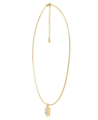 Snake Chain Cubic Zirconia Drop Necklace